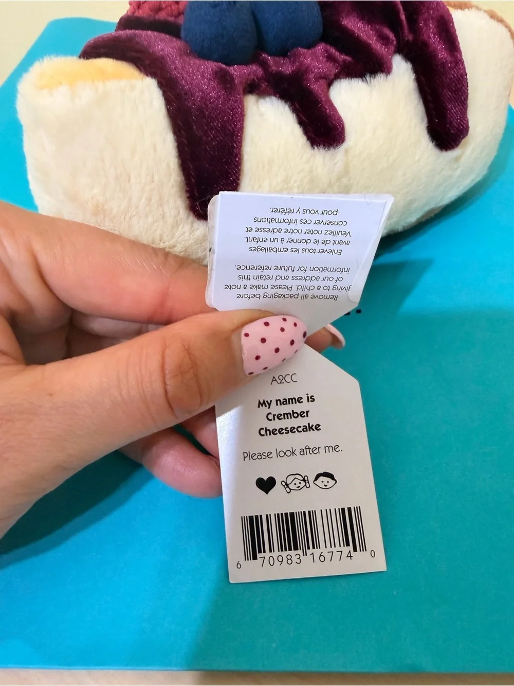 Jellycat my name is crember cheesecake fao nyc exclusive jellycat diner